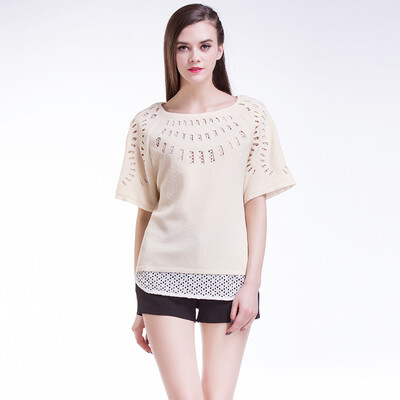 

TMI Mystery Women 's Spring Fancy Sweet Ruili Fancy Two - piece Sweater 161062 Beige S