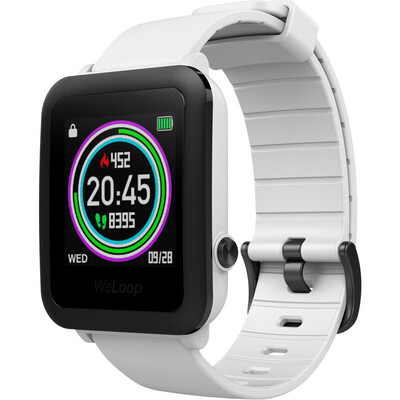 

WeLoop CD-ROM 3 intelligent sports watch dynamic heart rate monitoring 40 days life 50 meters deep waterproof call message content display reminder dial can be replaced white