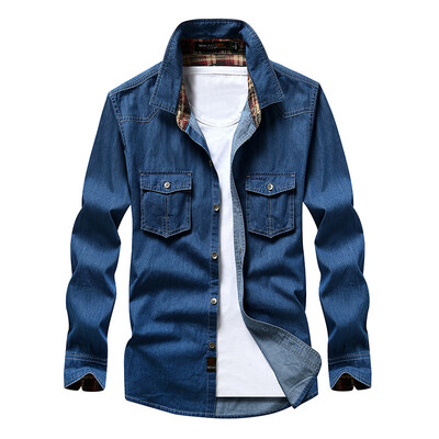 

Men Dress Shirts Plus Size Long Sleeve Shirts Fashion Casual 100% Cotton Men Clothing