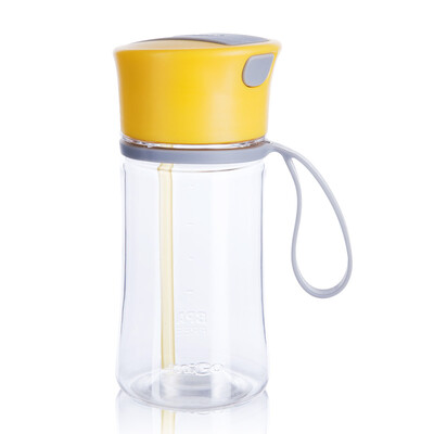 

MiGo children&39s straws hand-held cups portable leak-proof kettle creative plastic cups pupils sports cups yellow