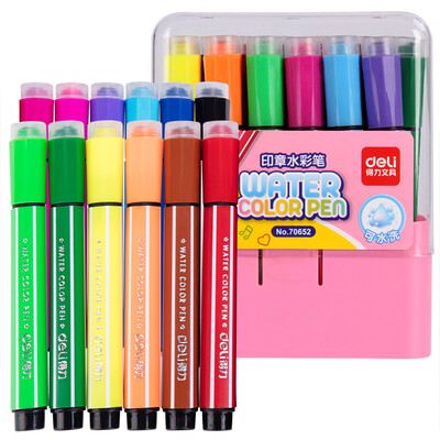 

Deli 70652 large capacity seal can wash color pen 12 color