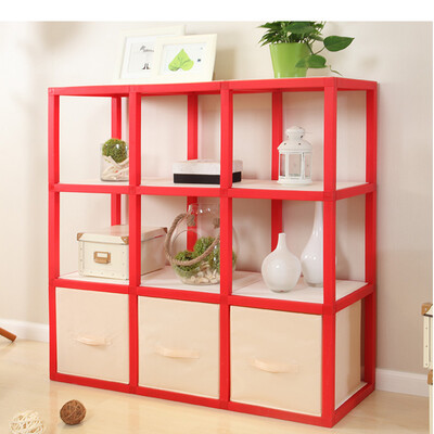 

Overflow color of the year shelves shelf environmental protection lockers free assembly lattice cabinet creative shelf N 1 shelves 33 red DKN1016