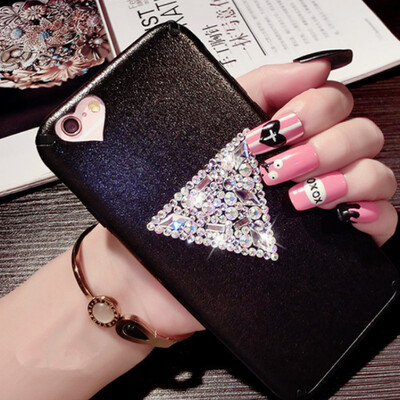 

New Luxury Rhinestone PU leather Phone Case For iphone 6 6s Diamond Sparkling Back Cover For iphone 6 plus With Lanyard