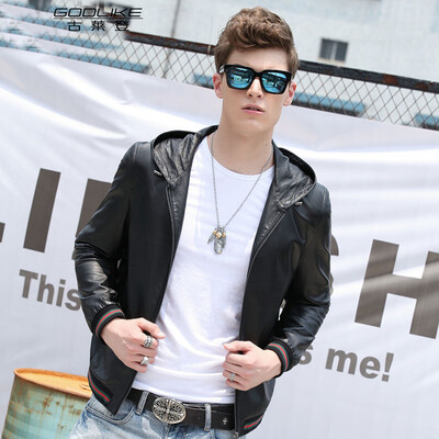 

Mens leather jacket long sleeve autumn witer clothing genuine sheepskin motocyle coat real leather the newest style