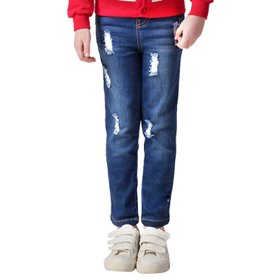 

Xin Song girl fashion hole jeans in the big children Spring&Autumn cowboy casual trousers pants E053B 15058