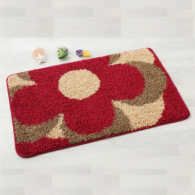 

Suarte lyrical Jane anti-slip mat mat porch door mat wool surface wear-resistant dirt 5080cm coffee red flower