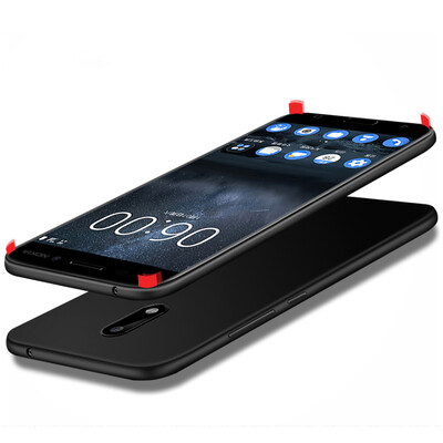 

KOOLIFE Nokia 6 Case Protection Case Matte Silicone Soft Shell All-Inclined Case Crusher Case For Nokia 6 Nokia6 Suole Series - Black