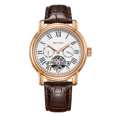 

Seagull (SeaGull) watch multi-function hollow flywheel automatic mechanical watch waterproof business male watch D519.624 black belt