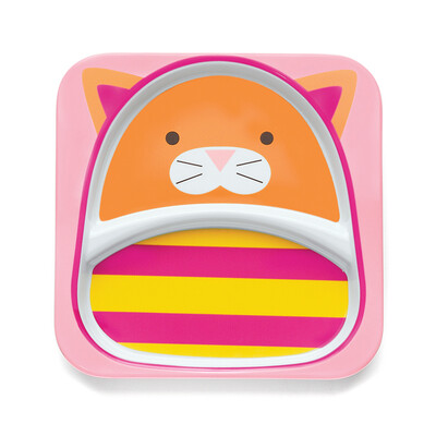 

SKIP HOP Cute Zoo Imitation Porcelain Drops Children's Plates Single Pack - Котенок на 6 месяцев и более Импорт в США