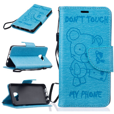 

Light Blue Bear Embossed PU Leather Wallet Case Classic Flip Cover with Stand Function and Credit Card Slot for SAMSUNG Galaxy A3