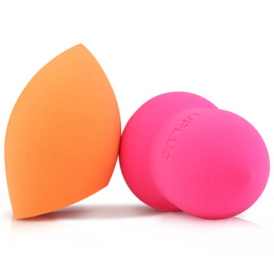 

Excellent up (uplus) skin-friendly gourd egg drop-shaped makeup puff 2 loaded (with water into a large dry and wet dual-use cut surface design Dingzhuang puff non-latex)