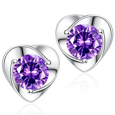 

HAOZHIZUN silver heart earrings S925 silver earrings female heart earrings earrings jewelry accessories