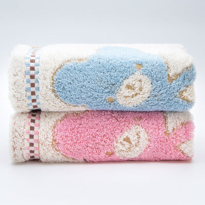 

Matte (LOFTEX) exports of European products cotton towel yarn-dyed jacquard twisted bear tribe scarf 2 powder / blue 100g / Article 34 * 78 / Article
