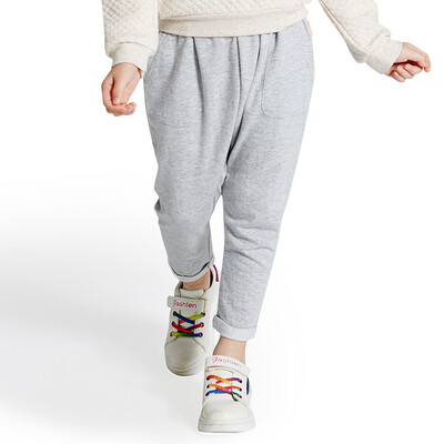 

TINSINO) girls pants spring and autumn models large children loose trousers pant pants casual children's clothing children's pants curling children's trousers THY9068005 flowers gray 130