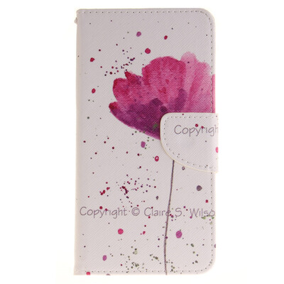 

Purple orchid Design PU Leather Flip Cover Wallet Card Holder Case for IPHONE 7 Plus