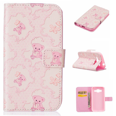 

Little bear Design PU Leather Flip Cover Wallet Card Holder Case for SAMSUNG GALAXY CORE Prime G360