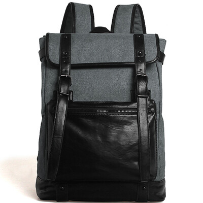 

draconite up to Kennedy tide brand shoulder bag men fashion leisure school wind student bag 15 inch anti-water canvas computer backpack 11487 gray