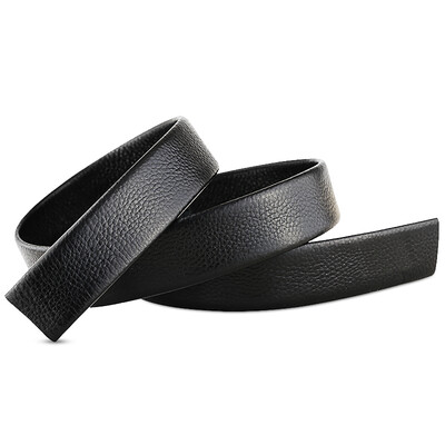 

Bai Ti (BUYBARLY) first layer of leather automatic buckle no head belt men do not take the first pants belt B-TCNPZD-DS package side section 3.3cm width black belt