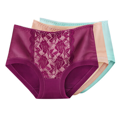 

[Jingdong supermarket] the United States and Ya Ting [3] ladies underwear lace waist cotton crotch underwear female autumn and winter paragraph color + pink + light purple XL code