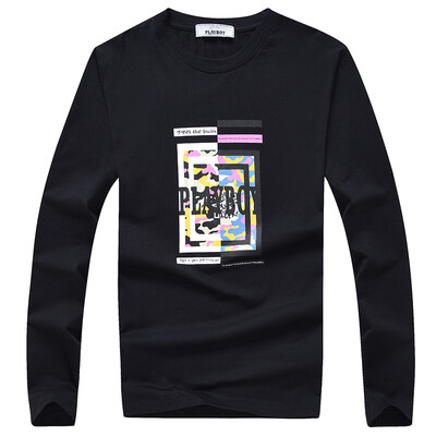 

Playboy T Shirt Men Round Neck Print Long Sleeve Shirt
