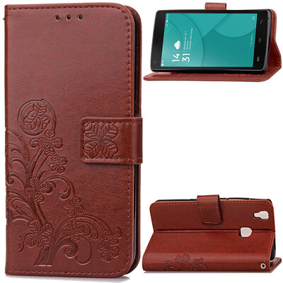 PU Leather Wallet Case Classic Flip Cover with Stand Function and Credit Card Slot for DOOGEE X5 MAX -Brown