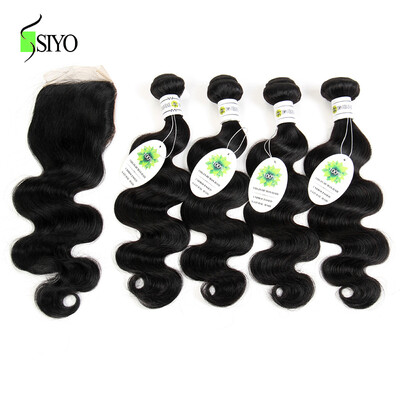 

Rosa Hair Products Malaysian Body Wave 4 Bundles With Closure Unprocessed Human Hair Malaysian Virgin Hair With Closure