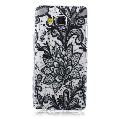 

Black Rose Pattern Мягкий тонкий ТПУ Резиновая крышка силиконовый гель чехол для SAMSUNG GALAXY A5