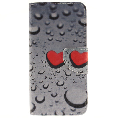 

Heart-shaped waterdrop Design PU Leather Flip Cover Wallet Card Holder Case for SAMSUNG GALAXY S7 Edge