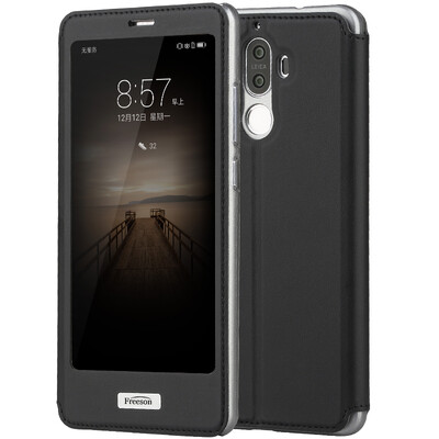 

Freeson Huawei Mate9 Кожаный чехол Интеллектуальный спящий рукав / Чехол для телефона Черный