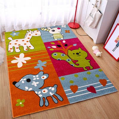 

Li home sofa blanket living room bedroom sofa coffee table simple cartoon baby slippery carpet blue elves 011901 120 170cm