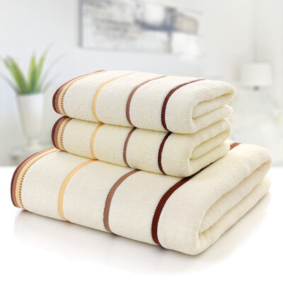 

Silk cotton towel towel three sets of cotton towel thick thick soft water 2 towels 1 bath towel Smart series beige