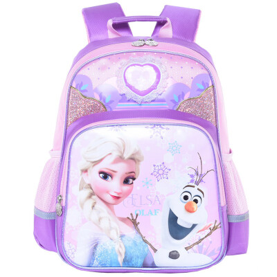 

Disney (Snow Disaster) children's school bag snow and ice princess female models lovely light shoulder bag 2 - 5 grade primary school student bag SM11490 rose