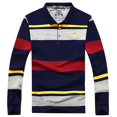 

Battlefield Jeep POLO Shirt Мужская полосатая средняя школа Бизнес большой размер Повседневная футболка с длинным рукавом 16001Z5006 Серый 2XL