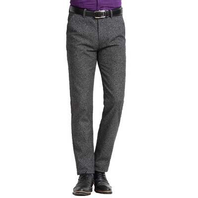 

Acacia bird xiangsiniao casual pants men's business casual casual Slim waist micro-elastic straight long pants black and gray 38 yards