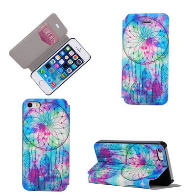 

Розовый Dreamcatcher Дизайн Кожа PU откидной крышки Кошелек для карты памяти чехол для iPhone 5