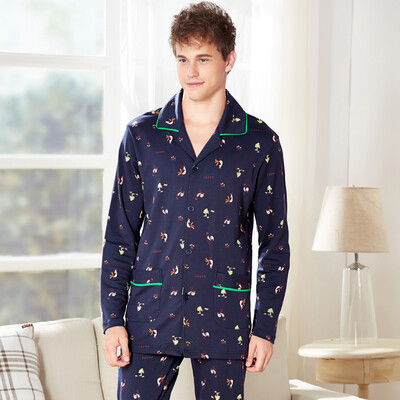 

Pine Prison PBENO Piper Ban slave pajamas men&39s cotton long sleeves 2017 new suit 70631034 dark blue