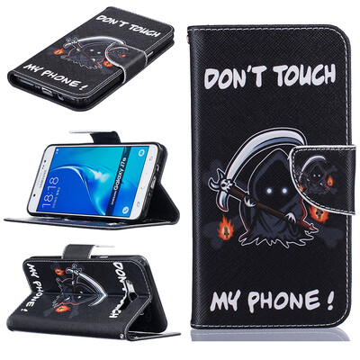 

Grim Reaper Design PU кожа флип Обложка Кошелек Карты Держатель чехол для SAMSUNG Galaxy J7 2016/J710