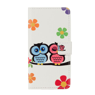 

Two owls Design PU Leather Flip Cover Wallet Card Holder Case for Wiko Tommy