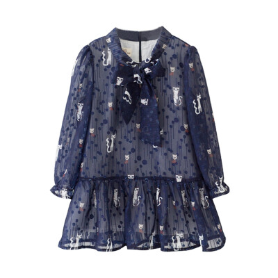 

Cicie Kids Girls Girls Chiffon Long Sleeve Dress Skirt 171013 Navy 110