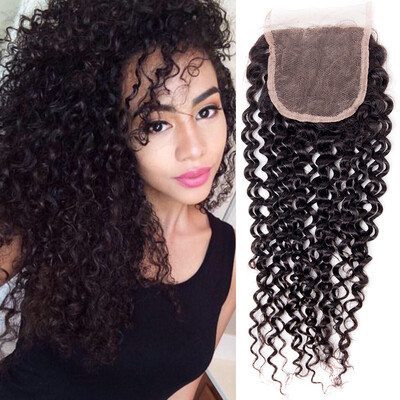 

Peruvian Kinky Curly Closure 44 Free Part Lace Closure Grade 7a Virgin Peruvian Curly Closure Human Hair