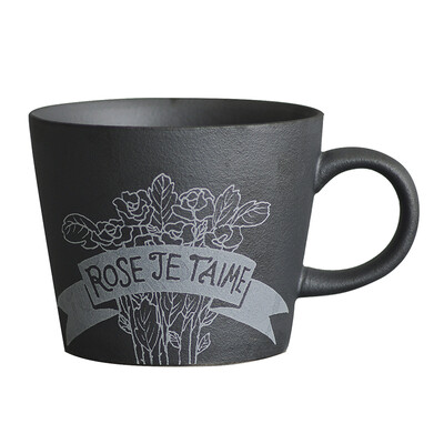 

Gui Bao Mug White and Black Series Творческий Простой Кубок Чашки Кубка Чашки Кубок Кубка Молока - lor je t'aime black