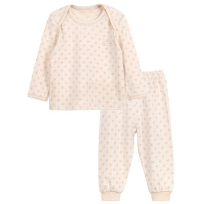 

Xin Song baby jacquard color cotton envelope collar suit newborn spring and autumn color cotton underwear jacket pants suit shallow card its C294D80