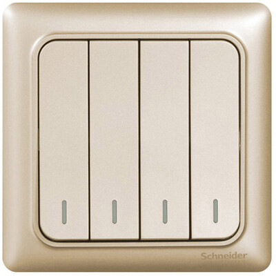 

Schneider Schneider switch socket switch panel four open single control switch Rui Yi series of gold