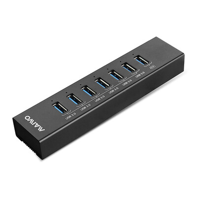 

Mai Wo MAIWO KH207 полностью алюминиевый высокоскоростной 7-портовый USB3.0 расширение HUB концентратор 7-полосная линия с мощностью черный