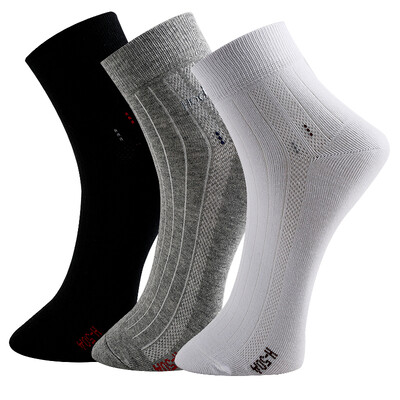 

Jingdong supermarket] red beans (hongdou) socks men socks business casual cotton socks solid color stitching four seasons in the tube socks H7W029 three pairs of uniforms
