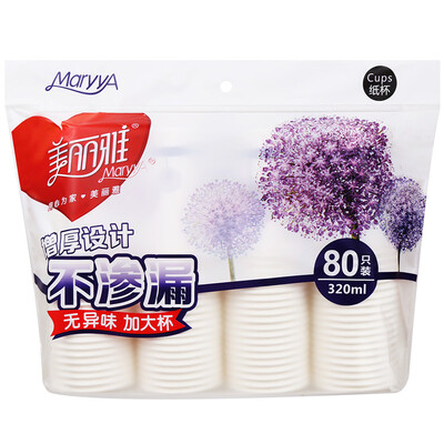 

Jingdong supermarket] beautiful Ya thickening paper cups 320ml 80 loaded large capacity HC060777