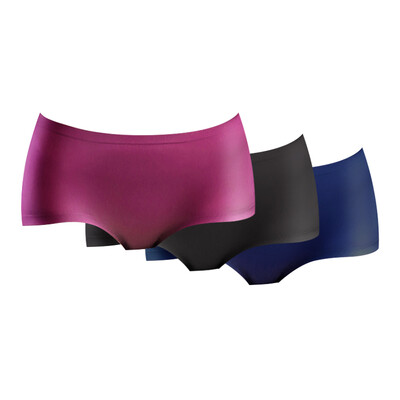 

The United States&Ya Ting 3 ladies underwear Seamless sexy light&pure color pure cotton crotch underwear female Bordeaux red ghost black Prussian blue L code