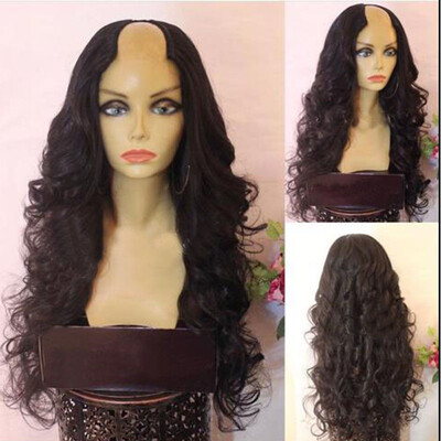 

New 8A Grade wavy Glueless none lace wig human hair Brazilian Virgin Hair Loose wave U part Human Hair Wigs For Black Women