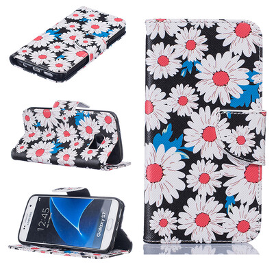 

Chrysanthemum Design PU Leather Flip Cover Wallet Card Holder Case for SAMSUNG GALAXY S7
