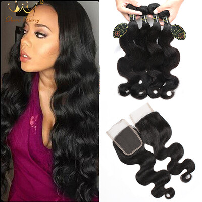 

Brazillian Body Wave With Closure 4 Bundles Brazilian Virgin Hair Body Wave With Closure Grade Unprocessed Human Hair Weave